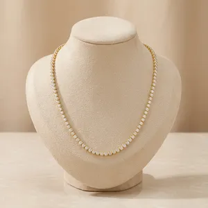 Collier chaîne en or plaqué avec diamants de laboratoire contemporains pour femme RAMDUT IMPEX, style hip-hop, bijoux fins pour tous les jours, qualité supérieure IGI - Product Image 3