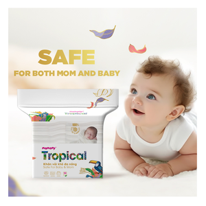 OEM Mamamy Tropical Multifunctional Dry Cloths 160 Pcs Striped Pattern Soft Baby Wipes <b>Hand</b> Towel Diapering Household Cleaning - Product Image 2