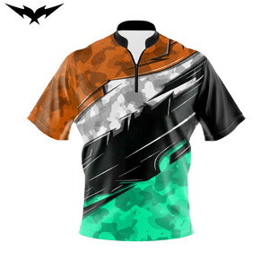 Maillots de bowling unisexes personnalisés réversibles imprimés en gros avec fermeture éclair, T-shirt de bowling à manches courtes avec logo d'équipe, anti-humidité - Product Image 3