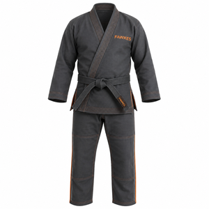 Kimono de Jiu-Jitsu Fawkes unisexe en coton, vêtements d'arts martiaux respirants et durables, blanc avec bordure noire, karaté - Product Image 5