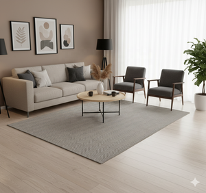 Alfombra plana hecha a mano Alfombra de área de lana con patrón de Chevron neutral para decoración moderna - Product Image 1