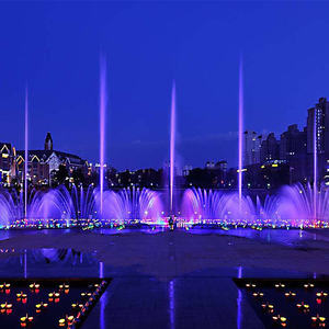 Fuente de Agua Musical Decorativa Grande Personalizada en Oferta, con Luces LED Multicolores, Diseño Flotante Moderno para Exteriores - Product Image 1