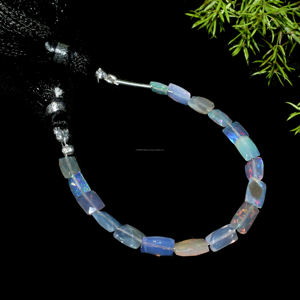 Opale éthiopienne naturelle à facettes en forme de rectangle 4 pouces 4x3 à 7x4 MM opale de feu utilisée dans la fabrication de colliers de bijoux - Product Image 1