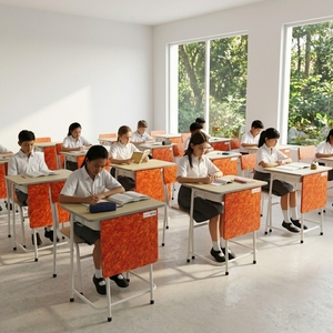 Conjunto de Escritorio y Silla Escolar Moderno y Minimalista con Plástico HDPE Resistente para Uso en el Aula - Product Image 4