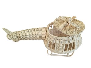 Helicóptero de Juguete de Ratán Natural, Hecho a Mano, Decorativo, para Niños, Adorno Único para Habitación Infantil - Product Image 4