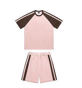 Conjunto de Dos Piezas de Color Liso Personalizado, Chándal Deportivo Unisex para Hombre y Mujer, Pantalones Cortos de Verano, Traje Deportivo - Product Image 1