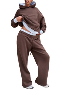 Sweat-shirt à capuche unisexe marron, manches raglan, coupe ample, couleur unie, poche avant, vêtement décontracté, 100% coton molletonné - Product Image 5