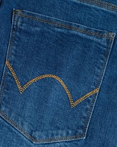 Jeans en denim coupe droite pour homme, bleu délavé moyen, en coton, décontractés, fabricant OEM en gros - Product Image 4