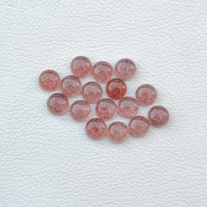 4mm-10mm Natural Strawberry Quartz Round Cabochon Stone Handmade Trendy Jewelry Wholesale Red Quartz Loose Gemstone Manufacturer - Product Image 4