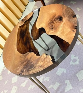 Handcrafted Resin <b>Coffee</b> <b>Table</b> With Natural Wood Accents <b>Epoxy</b> Dining <b>Tables</b> for Wholesale Crafts - Product Image 2