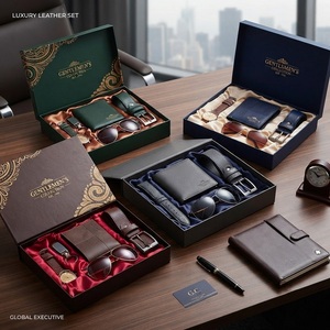 Ensemble cadeau d'affaires de luxe personnalisé pour hommes, cadeaux pour la fête des pères, montre, portefeuille, <span class=keywords><strong>ceinture</strong></span>, lunettes de soleil, stylo et porte-clés pour hommes - Product Image 4