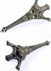 Figurine décorative de luxe vintage Tour Eiffel Paris en métal, souvenir architectural, objet de collection, décoration intérieure, cadeau - Product Image 2