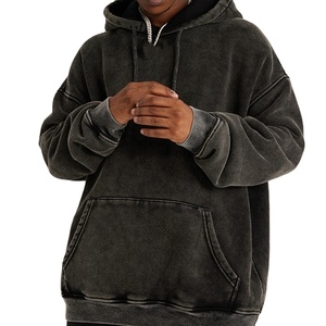 Vente en gros 100% coton 465gsm épais polaire éponge hommes sweats à capuche et sweat-shirts unisexe Vintage lavé avec broderie et logo imprimé - Product Image 3