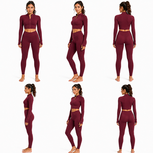 Conjunto de Yoga para Mujer 2026, 2 Piezas, Bra Deportivo Sin Costuras y Leggings de Cintura Alta, Ropa Deportiva para Gimnasio, Fitness y Running - Product Image 1