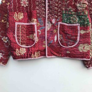 Handmade Floral Embroidered <b>Kantha</b> <b>Jacket</b> for Women Japanese Style Winter Coat Cotton <b>Kantha</b> <b>Jacket</b> <b>Kantha</b> <b>Jacket</b> - Product Image 4