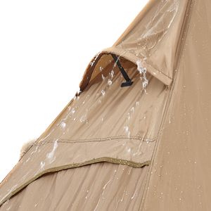 Tenda Tipi Invernale Portatile per 2 Persone con Apertura per Stufa, Impermeabile in Tela Leggera, Riparo 4 Stagioni per Campeggio - Product Image 4