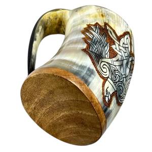 Tazas de cerveza de cuerno premium listas para enviar, tazas y jarras de cuerno natural de vaca/búfalo, impresión de logotipo personalizado, tazas estilo vintage, ¡venta caliente! - Product Image 4