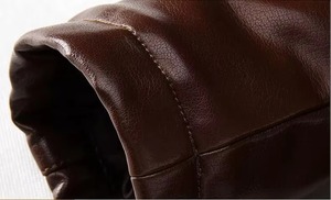 High Quality <b>Mens</b> Windproof Leather <b>Jacket</b> New Fashion Embroidery Knitted Stand Discharge Print Zipper Breathable <b>jacket</b> for <b>men</b> - Product Image 5