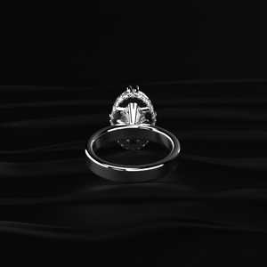 Anillos de boda de moissanita ovalados con corte excelente y claridad VVS en oro blanco macizo para revendedores profesionales de joyería y venta al por mayor - Product Image 5