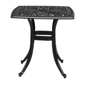 Outdoor Cast Aluminum Square Table Pair Elegant End & Side Tables for Backyard Pool for Outdoor Bar & Cocktail Areas - Product Image 1