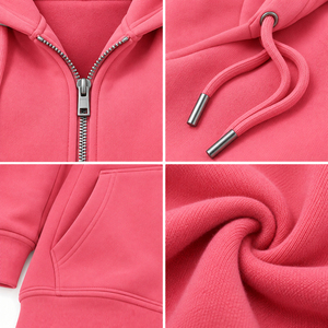 Sweat à capuche zippé pour femme de haute qualité, en molleton épais, veste à capuche entièrement zippée, sweat à capuche décontracté personnalisé pour femme - Product Image 6
