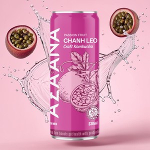 Passion Fruit Kombucha Probiotic Sparkling Drink OEM Private Label Bulk Supply Factory Manufacturer Custom Branding <b>Beverage</b> - Product Image 1