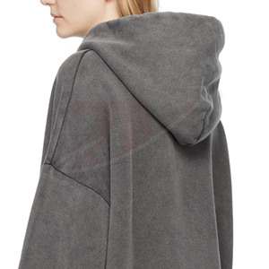 Sudadera con Capucha Extra Grande para Mujer, Color Sólido, Hombros Caídos, Felpa, 100% Algodón, Diseño Asimétrico, Ropa Casual de Otoño - Product Image 5