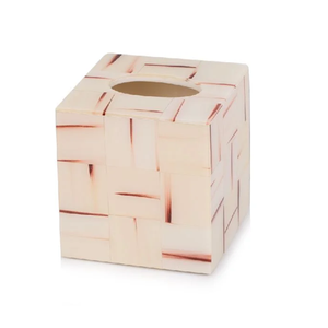 Boîte à mouchoirs en bois au design moderne et créatif, motif imprimé, design cube, autoportante pour la maison et le bureau - Product Image 1