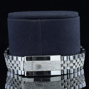 Reloj Mecánico Automático ETA de 41 mm Estilo Hip Hop con Bisel de Diamantes Moissanite, Pantalla Analógica, Correa Personalizada de Acero Inoxidable - Product Image 4