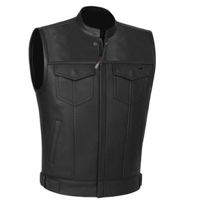Chaleco de Cuero Estilo Clásico Casual para Hombre, Sin Mangas, con Cierre, Transpirable, Versátil, para Motociclismo, Trabajo y Actividades al Aire Libre - Product Image 1