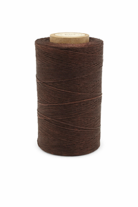 Fil en polyester ciré torsadé plat marron 100% polyester 0,8 mm 1 mm 1,2 mm pour couture de sacs en cuir, chaussures, vêtements et projets DIY - Product Image 1