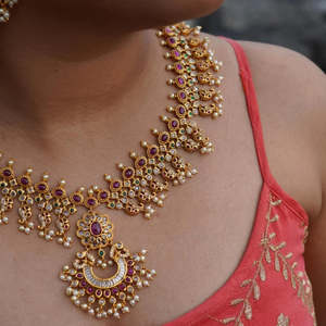 Guttapusalu <b>Long</b> Haram-Fine Pendant <b>Necklace</b> - Product Image 1