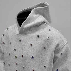 2026 Stylish Customized Rhinestone Winter Hoodie <b>Women</b> Best Selling Slim Fit Quick Dry 100% Cotton <b>Windbreaker</b> - Product Image 6