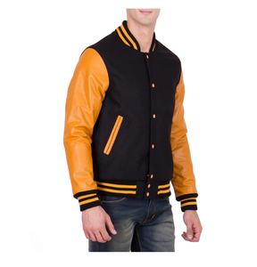 <b>Top</b> Quality Wholesale Wool Leather Sleeves Varsity Bomber Jacket College Baseball Jacket for men - Product Image 3