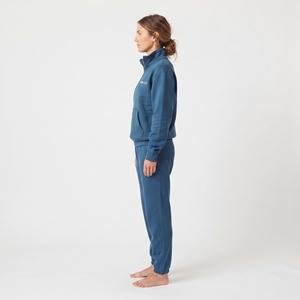 <b>Women's</b> Heavy Cotton Oversized Half <b>Zip</b> <b>Top</b> Wide Leg Jogger Pants Set Solid Color Casual Activewear Streetwear Custom Activewear - Product Image 4