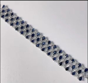 กำไลข้อมือเงินแท้ 925 ประดับพลอยแซฟไฟร์โทแพซตามความต้องการของลูกค้า - Product Image 1
