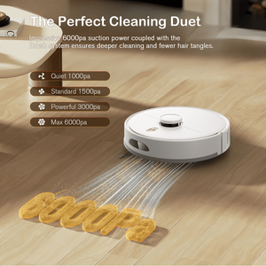 Aspiradora Robot 4 en 1 PSL20m Plus+, 10000pa, Navegación Láser Potente, Limpieza Profunda de Pelo de Mascotas, Batería de 5000mAh, 180 Minutos de Duración - Product Image 5