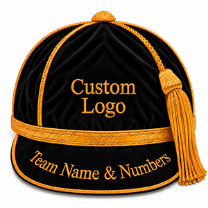 Gorra de terciopelo con logotipo personalizado y bordado 3D, transpirable y ajustable, para eventos ceremoniales y deportivos. - Product Image 6