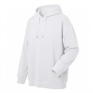 Sweat-shirt à capuche uni de qualité supérieure, unisexe, en mélange de coton, coupe ample, pour un usage quotidien décontracté et la personnalisation. - Product Image 2