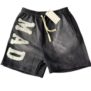 Pantalones Cortos Personalizados para Hombre, Talla Grande, Lavados, Efecto Desgastado por el Sol, Estilo Urbano, para Correr, Vintage, con Lavado Ácido - Product Image 2