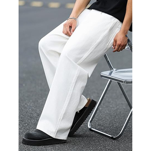 Jeans en denim ample et surdimensionné pour hommes, coupe large, style décontracté vintage streetwear, pantalon noir tendance - Product Image 5