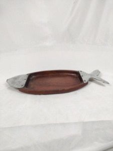 CRAFTS GALORE Natural Eco-Friendly Polished Bamboo Irregular Shape Buddhist Theme Tabletop Serving Tray Plates Breakfast <b>Wooden</b> - Product Image 6