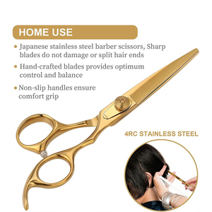 Ciseaux de coiffure professionnels dorés en métal, ciseaux manuels pour la coiffure, pour usage en salon de coiffure - Product Image 5