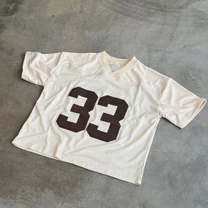 เสื้อยืดโอเวอร์ไซส์ทรงสปอร์ตสำหรับผู้ชาย แขนเสื้อแบบดรอปโชว์เดอร์ แห้งเร็ว ทรงบ็อกซี่ พิมพ์ลายสกรีน ผ้าตาข่าย เสื้อเปล่า - Product Image 1