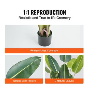 Albero Artificiale del Paradiso Alto 1,5 Metri con Protezione Anti-Ribaltamento, Pianta Finta in PE a Bassa Manutenzione, Supporto Incluso - Product Image 4