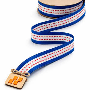 ริบบิ้นโพลีเอสเตอร์ 100% ลายทาง ขนาด 20 มม. แบบทอสองหน้า ทนต่อการหดตัว สำหรับตกแต่งเสื้อผ้าและบรรจุภัณฑ์ จากบริษัท นีลกามัล อินดัสทรีส์ - Product Image 1