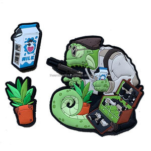 Nouveaux patchs en caoutchouc de transfert de chaleur personnalisés à la mode PVC Badges étiquettes toile imprimée Style à coudre tissu sergé fiable - Product Image 5