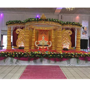 Magnifique Mandap de mariage moderne du sud de l'Inde en fibre de verre, portable, pour la décoration professionnelle d'événements aux États-Unis - Product Image 1