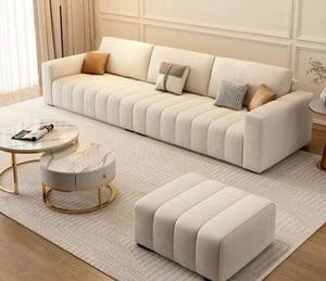 โซฟาผ้าเทคโนโลยีสไตล์ครีมแบบสั่งทำพิเศษ 4 ที่นั่ง สำหรับห้องนั่งเล่น ดีไซน์เรียบง่าย ทันสมัย สไตล์อิตาเลียน หรูหราเบาๆ แบบคีย์เปียโน - Product Image 2
