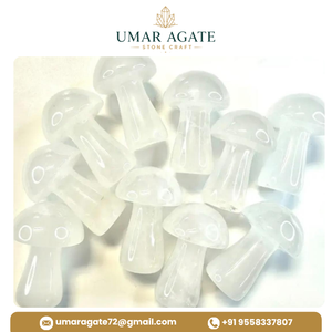 Figura de Hongo Tallada en Cristal de Cuarzo Transparente, Gema Hecha a Mano, Regalo Curativo - Product Image 2